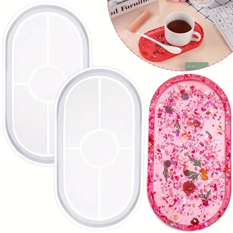 Silicone Epoxy Resin Mold – Oval Coaster & Ashtray DIY Craft Silicone Casting Mold Axl