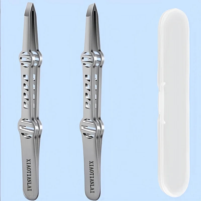 PLYS Precision Tweezer Kit – Stainless Steel Eyebrow Set Precision Tweezer Kit Axl 2pcs