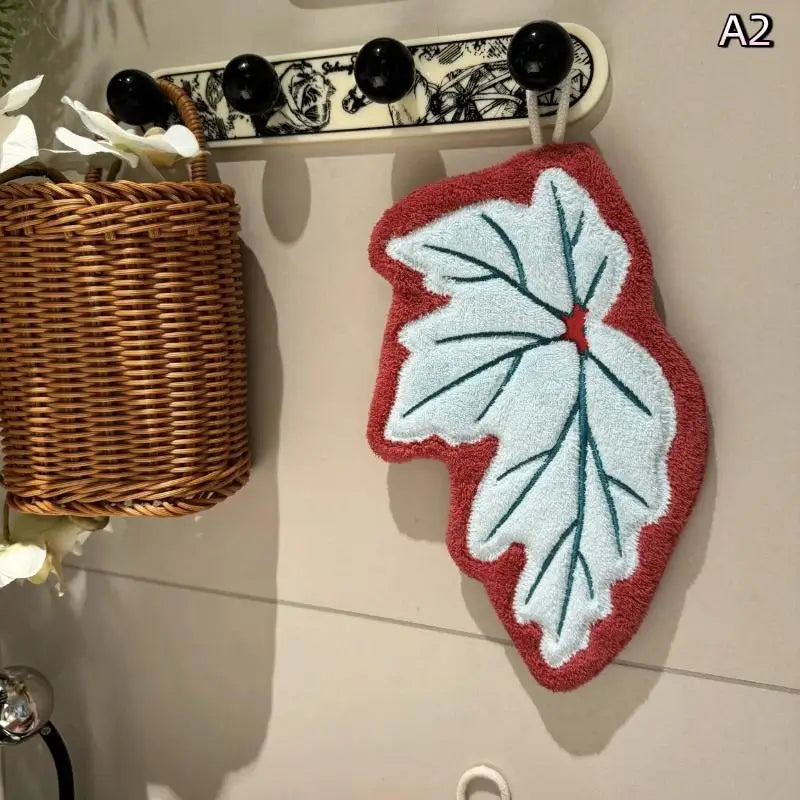 Cartoon Plant Hanging Hand Towel – Double-Layer Quick Dry Hanging Hand Towel Axl A2