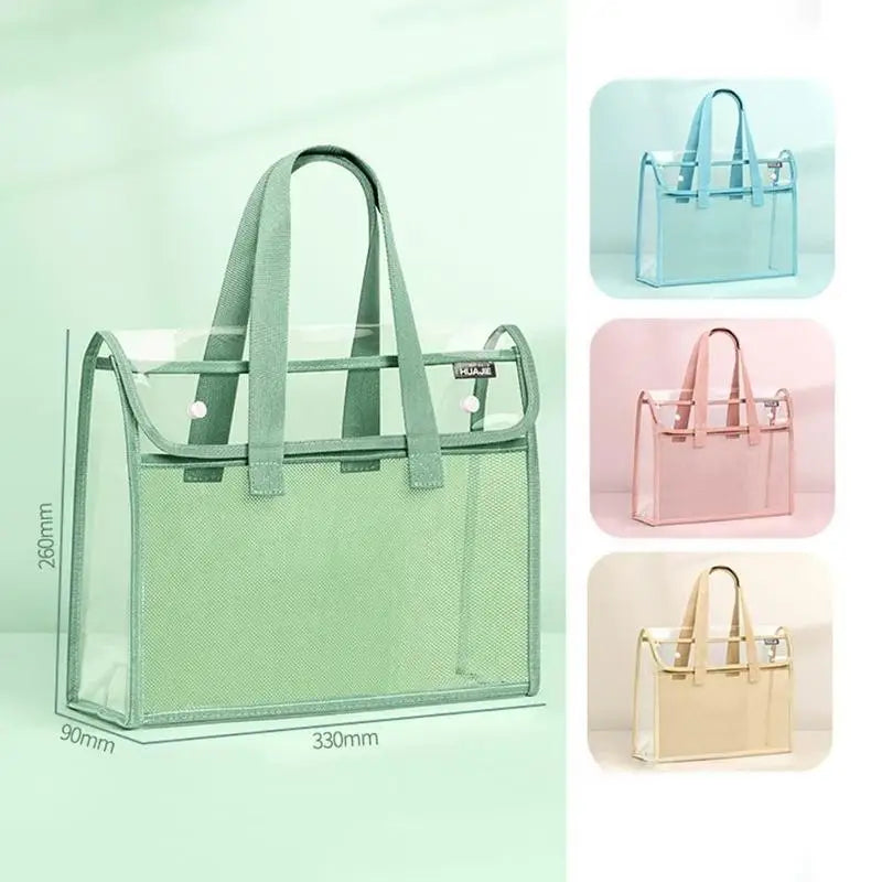 Clear PVC Exam Tote Bag – Waterproof Stationery Organizer Exam Tote Bag Axl