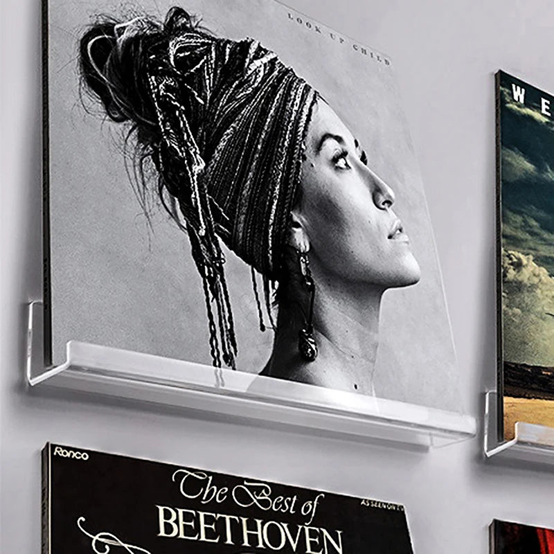 Clear Acrylic Vinyl Record Wall Mount Shelf – LP Display Vinyl Record Shelf Axl