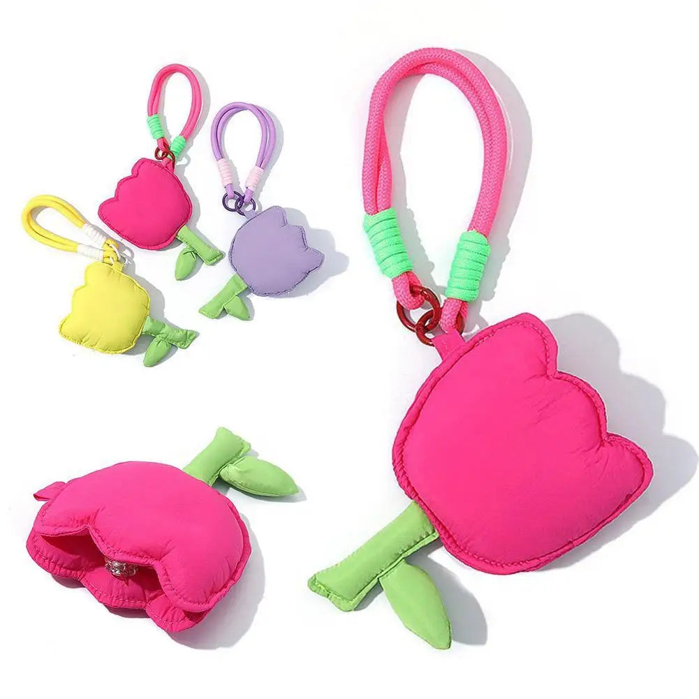 Tulip Shape Coin Purse – Cute Floral Mini Pouch Bag Coin Purse Axl