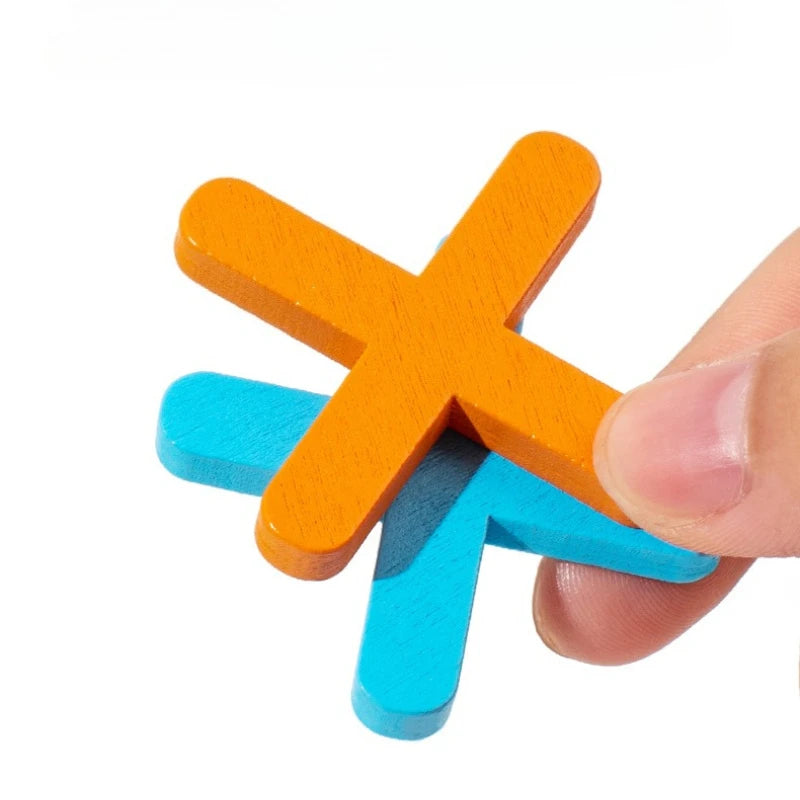 Wooden Tic-Tac-Toe Puzzle Game – Classic Family Strategy Toy Wooden Board Game Axl