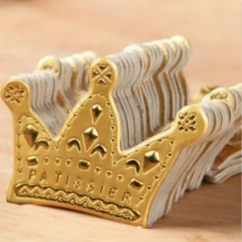 50 Pcs Gold Princess Crown Birthday Cake Toppers | Party Decor Cake Toppers Axl
