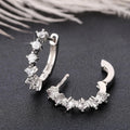 Huitan CZ Small Hoop Earrings – Silver Cubic Zirconia Hoop Earrings Axl E2349