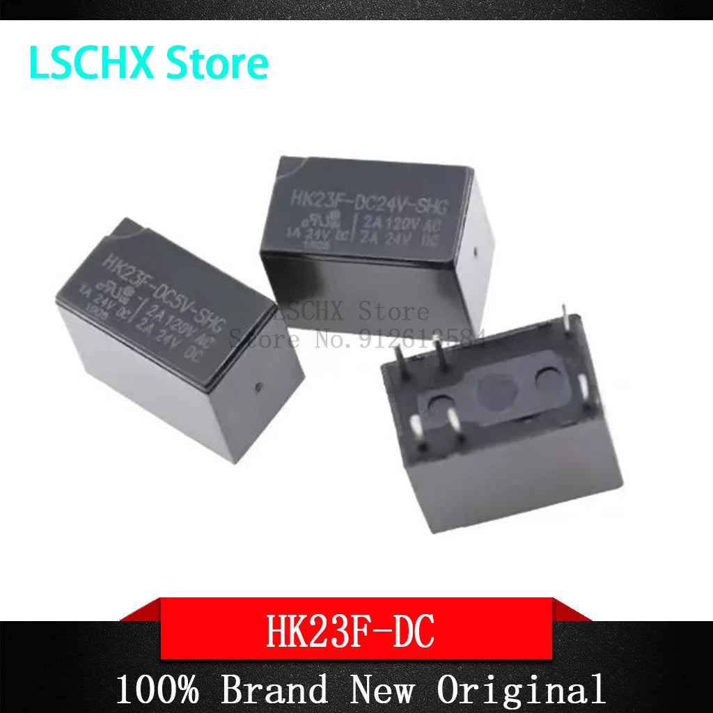 HUIKE HK23F Power Relay 5V 12V 24V 2A 6-Pin – 5-Pack Power Relay Axl HK23F-DC5V-SHG