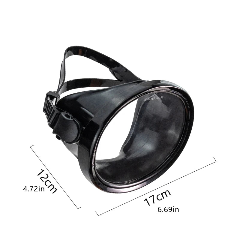 Oval Freediving Mask – Panoramic Tempered Glass Snorkel Goggles Freediving Snorkel Mask Axl one size