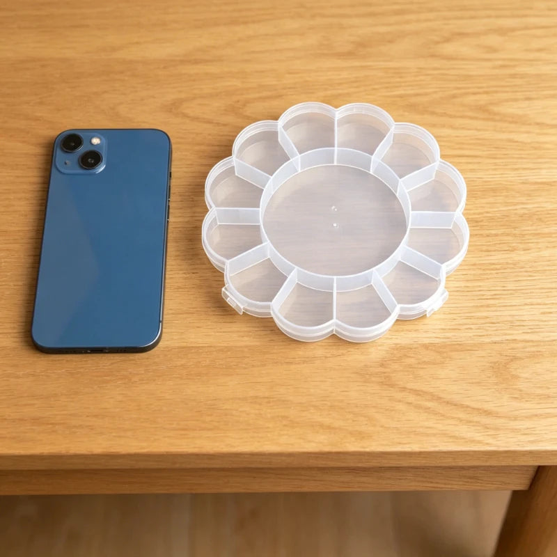 13-Grid Flower Shaped Storage Box – Jewelry & Craft Organizer Plastic Storage Organizer Axl