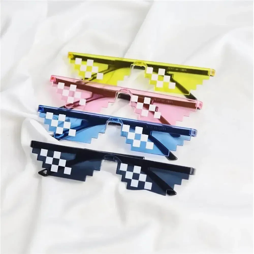 5-Pack Pixel Mosaic Novelty Sunglasses | Fun Party Glasses Novelty Party Glasses Axl