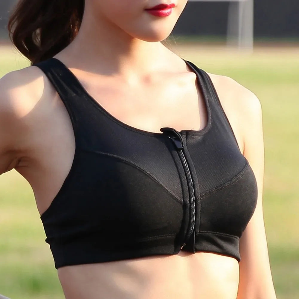 Women's Zipper Sports Bra – Breathable Moisture-Wicking Yoga Women's Sports Bra Axl