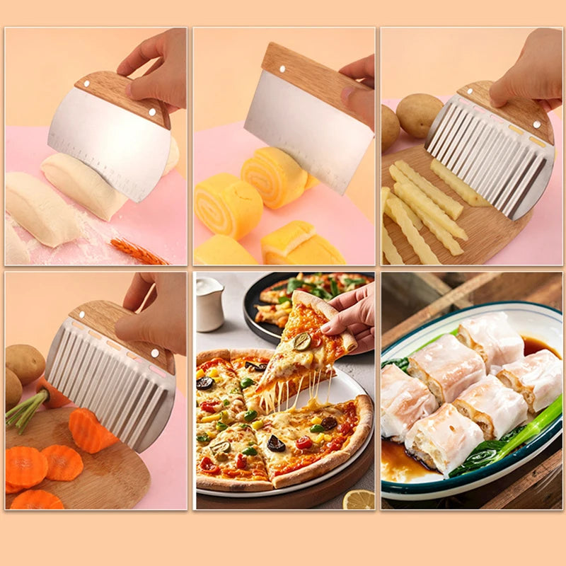 Stainless Steel Dough Bench Scraper & Pastry Cutter + Measure Dough Bench Scraper Axl