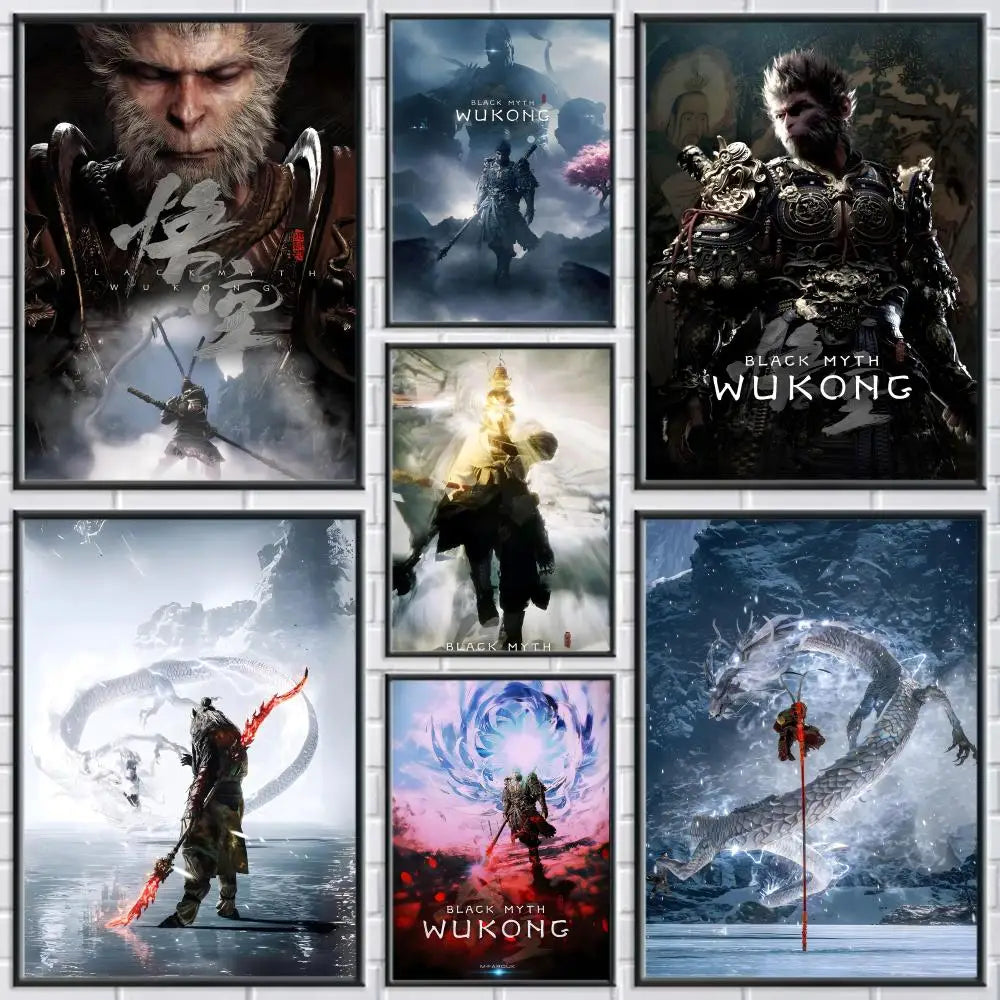 Black Myth Wukong Canvas Wall Art – Unframed Poster Print Canvas Wall Art Axl