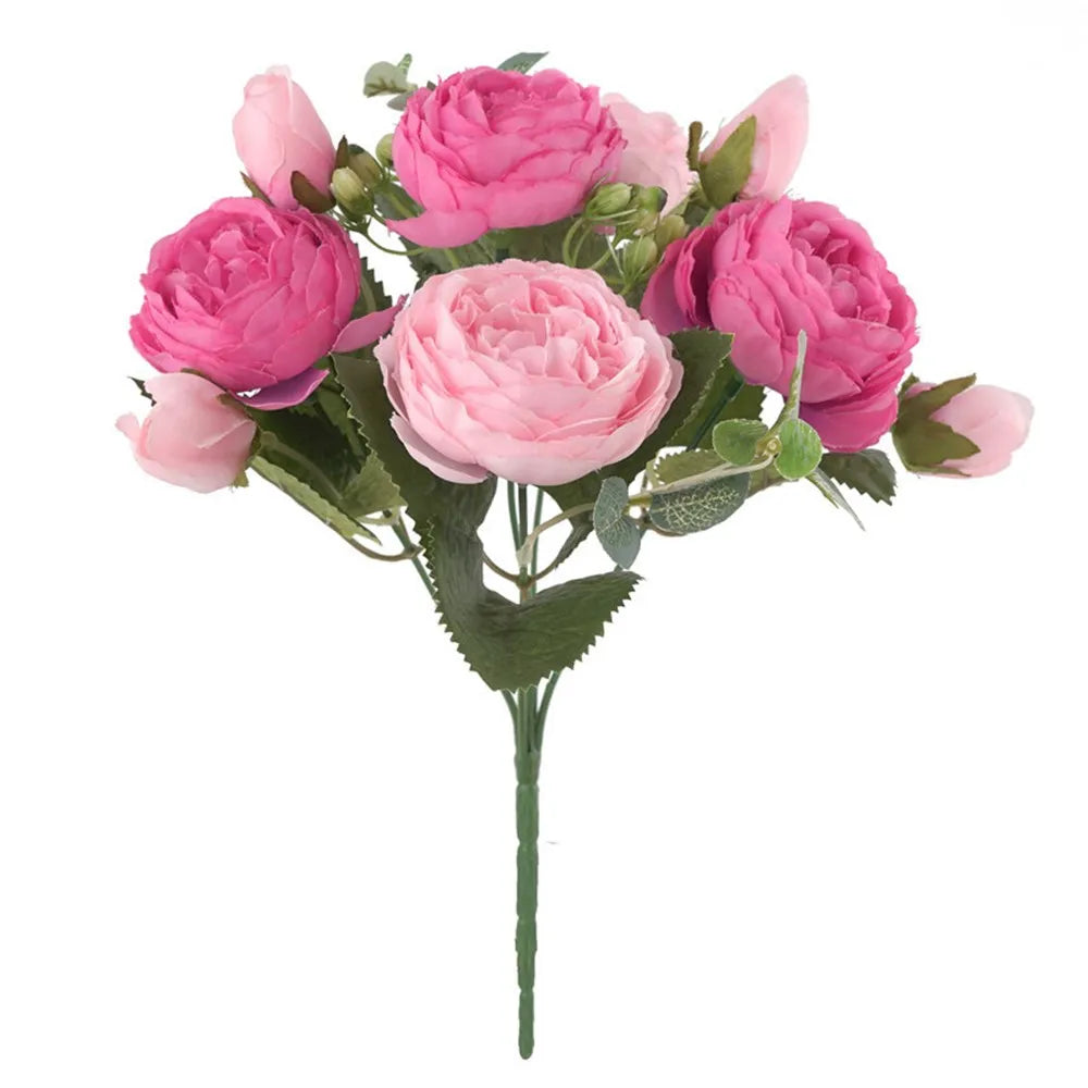 Silk Peony Artificial Flowers 30cm – Wedding & Home Décor Bouquet Artificial Flower Bouquet Axl Deep Pink 1pc