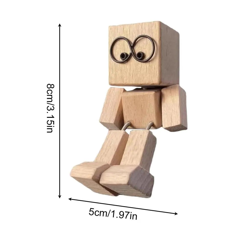 Rocking Leg Wooden Man Figurine – Desk, Shelf & Car Decor Novelty Desk Figurine Axl Style B