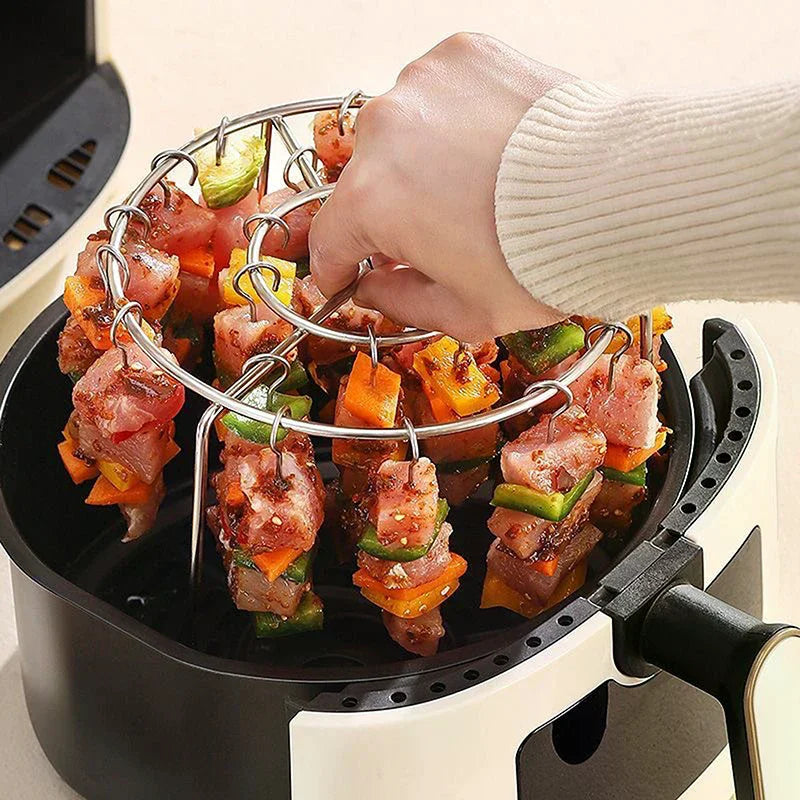 Air Fryer Kebab Skewer Rack | Stainless Steel Vertical Grill Air Fryer Grill Rack Axl