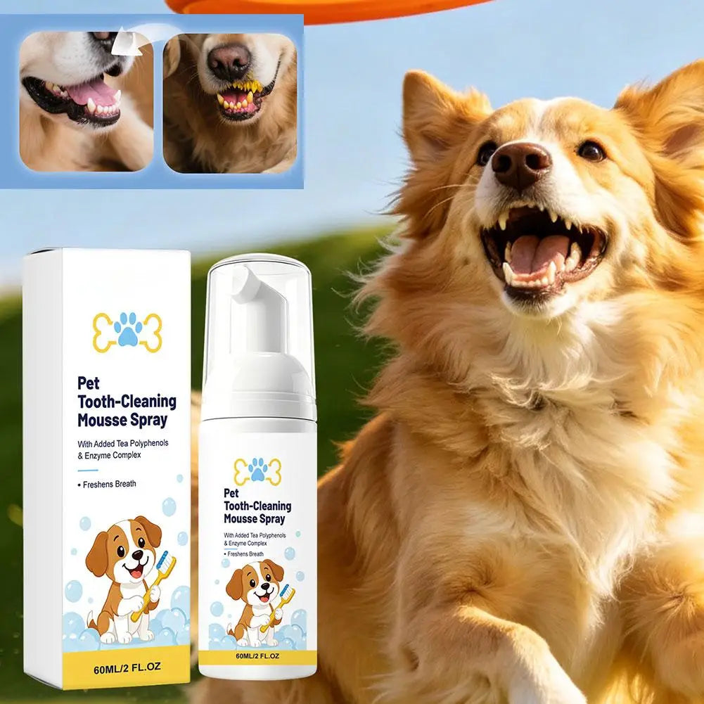 Pet Dental Mousse Spray – No-Brush Plaque & Fresh Breath 60ml Pet Dental Spray Axl