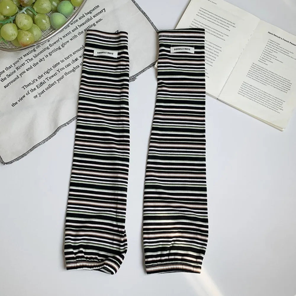 UV-Blocking Striped Arm Sleeves – Breathable Summer Sun Sleeves Sun Protection Sleeves Axl