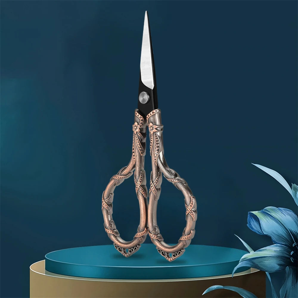 Vintage Mini Embroidery Scissors – Steel Thread & Fabric Cutter Embroidery Scissors Axl Scissors-Red Copper