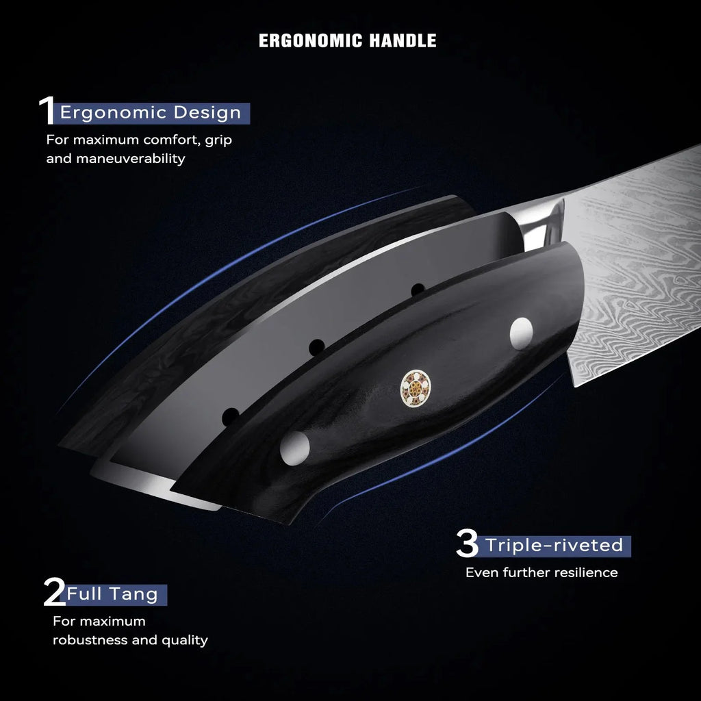 67-Layer Damascus Steel Santoku Chef Knife with Gift Box Damascus Chef Knife Axl
