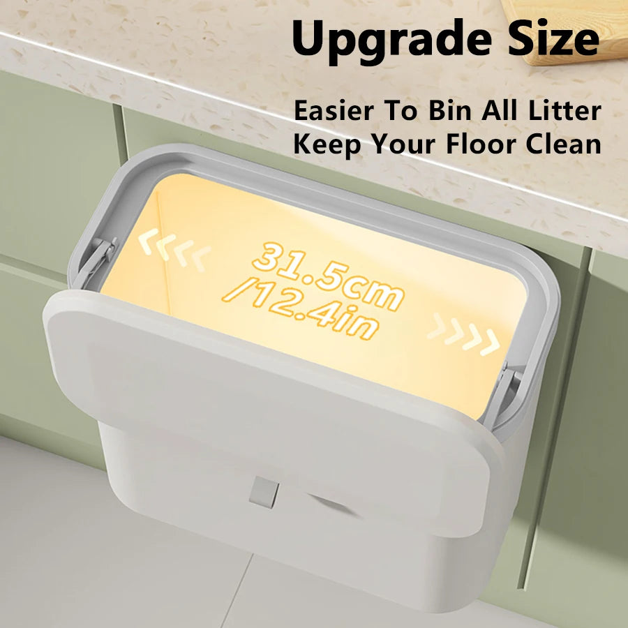 ONEKA 14L Hanging Kitchen Trash Can with Lid | Cabinet & Sink Bin Hanging Trash Can Axl