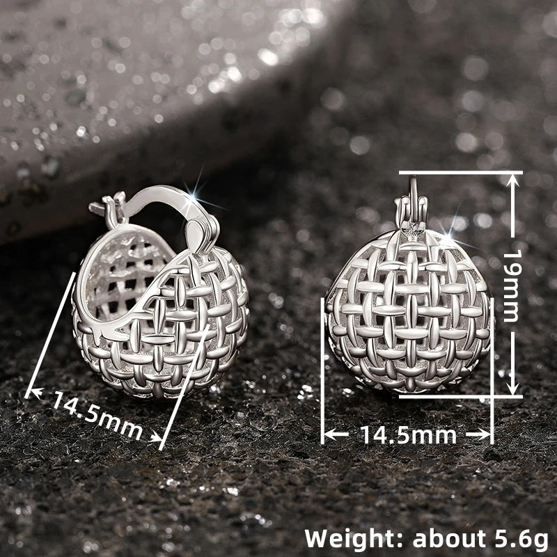 Huitan Metal Ball Hoop Earrings – Silver & Gold | Fashion Jewelry Hoop Earrings Axl