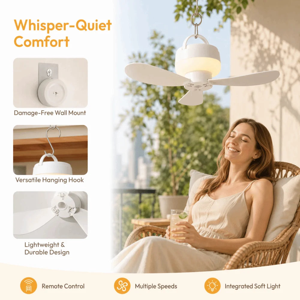 Wall-Mounted Bathroom Fan – No-Drill Remote Control Fan Wall-Mounted Fan Axl