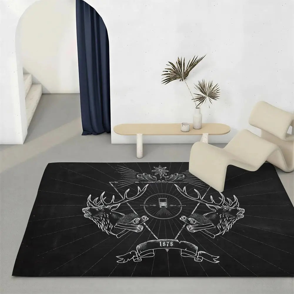 Jagermeister Flannel Floor Mat – Non-Slip Soft Indoor Rug Flannel Floor Mat Axl White6 80x120cm