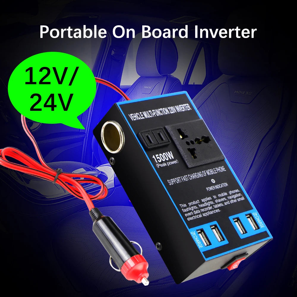 200W Car Power Inverter DC 12V/24V to AC 110V/220V + USB Car Power Inverter Axl
