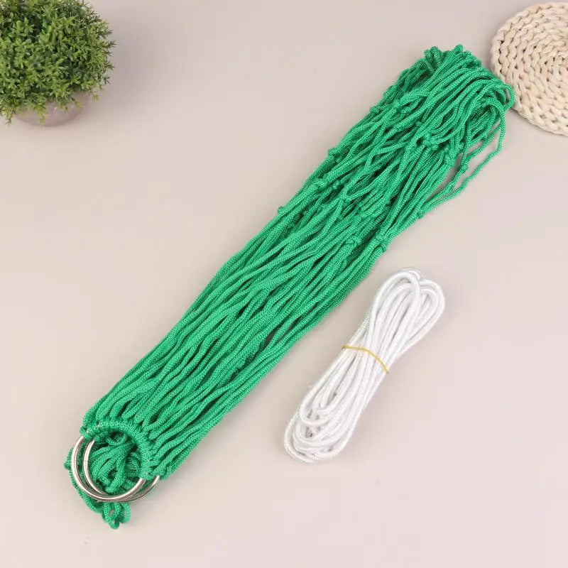 Single Nylon Mesh Camping Hammock – Lightweight Hanging Swing Camping Hammock Axl Green