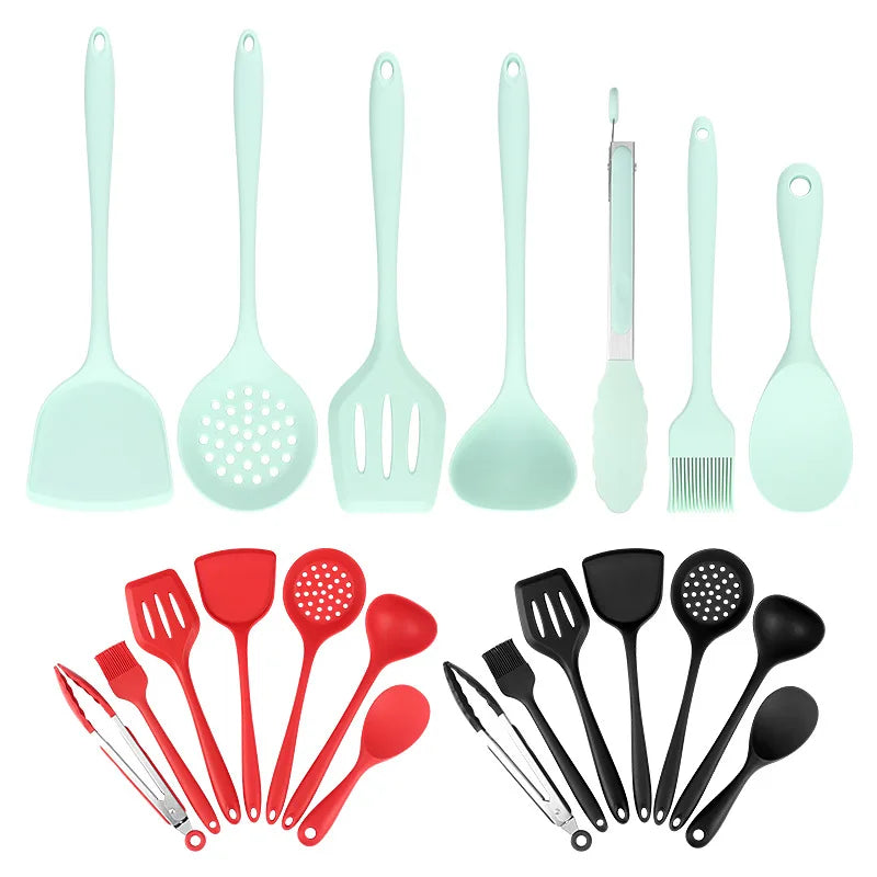 7pc Silicone Kitchen Utensil Set – Heat-Resistant & Non-Stick Silicone Utensil Set Axl