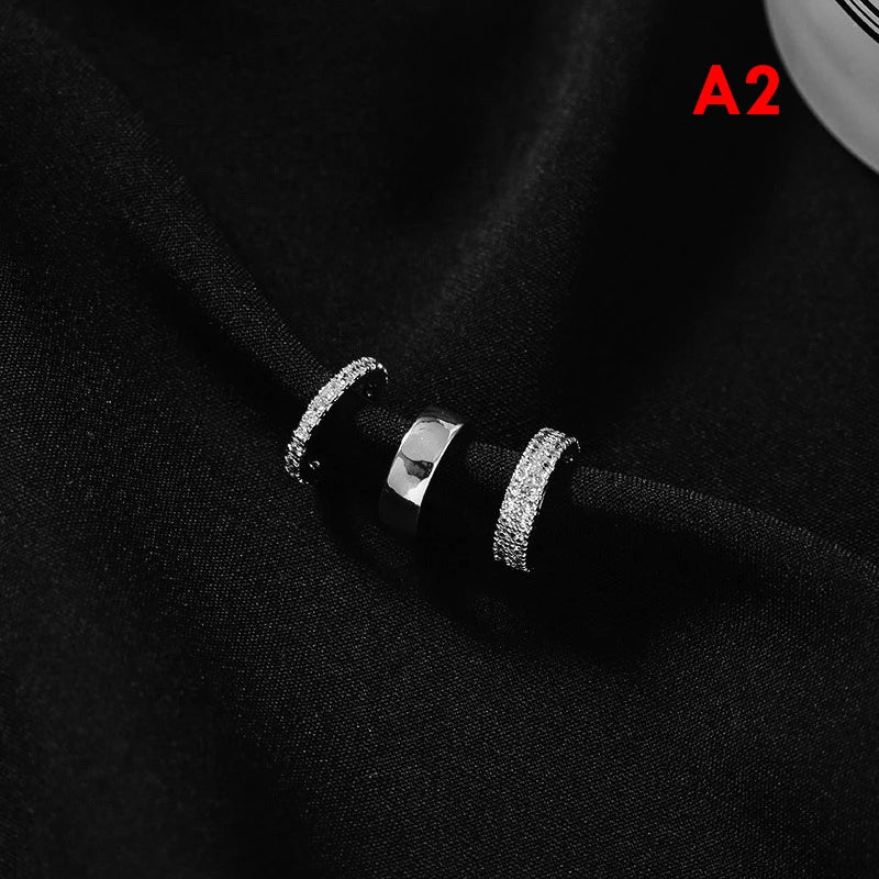 Zircon Clip-On Ear Cuff Earrings – No Piercing Cartilage Style Clip-On Earrings Axl Silver