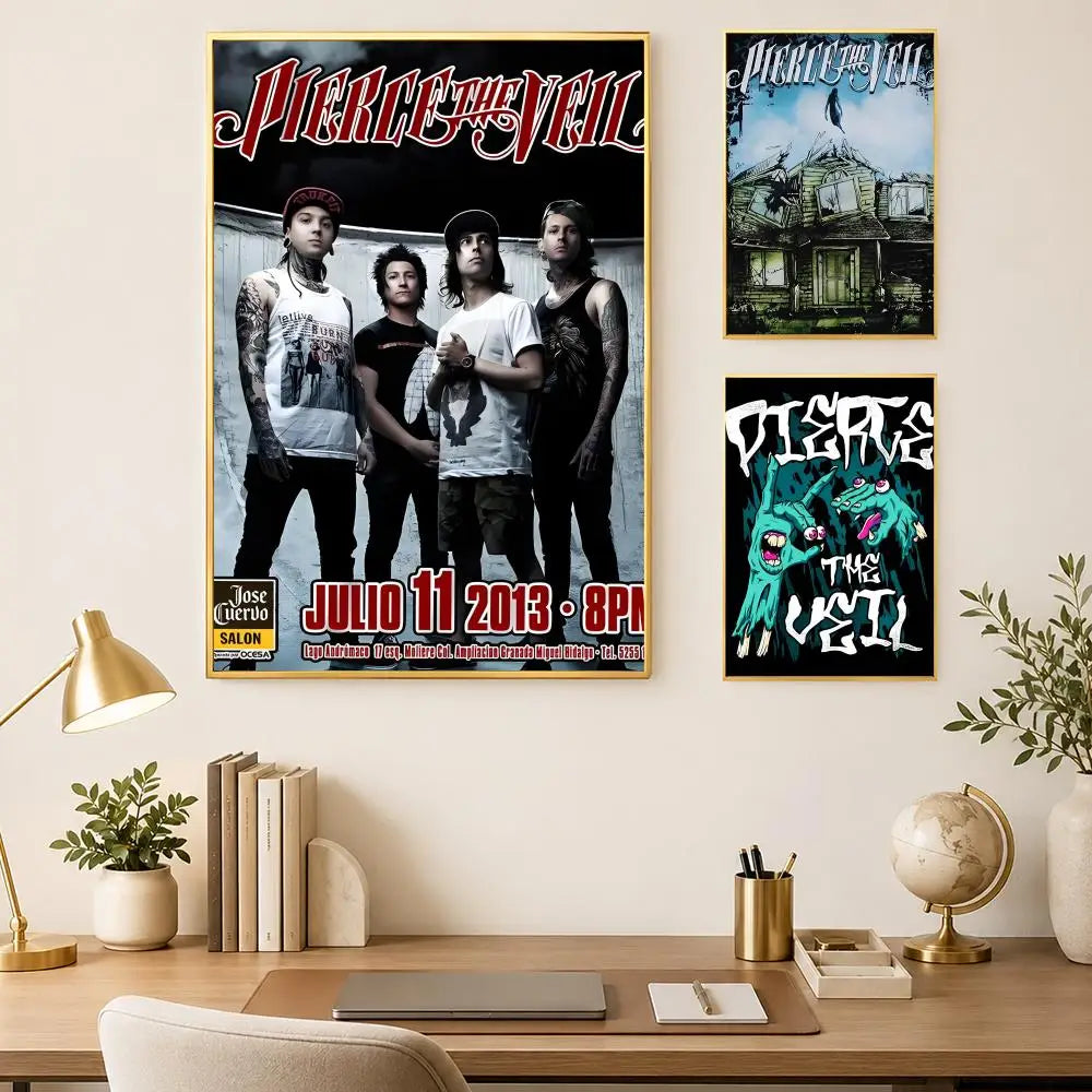 Pierce The Veil HD PVC Wall Poster – Self-Stick Waterproof Wall Art Poster Axl
