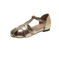 Women's Elegant Flat Roman Sandals – Buckle Strap Summer Shoes Women's Flat Sandals Axl 36 Gold