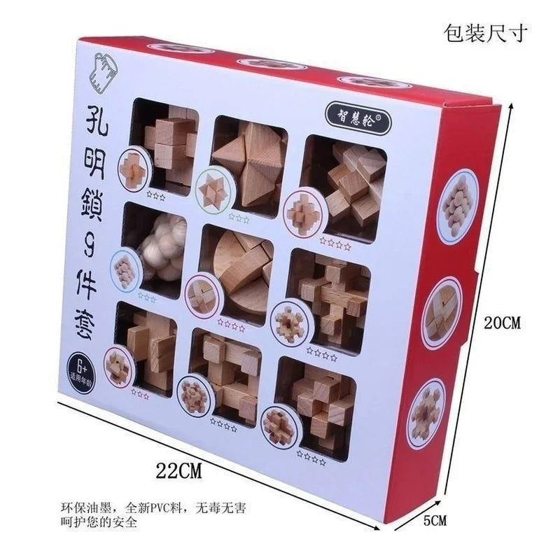 9-Piece Luban Lock Puzzle Set – Brain Teaser Toy for Kids Brain Teaser Puzzle Axl