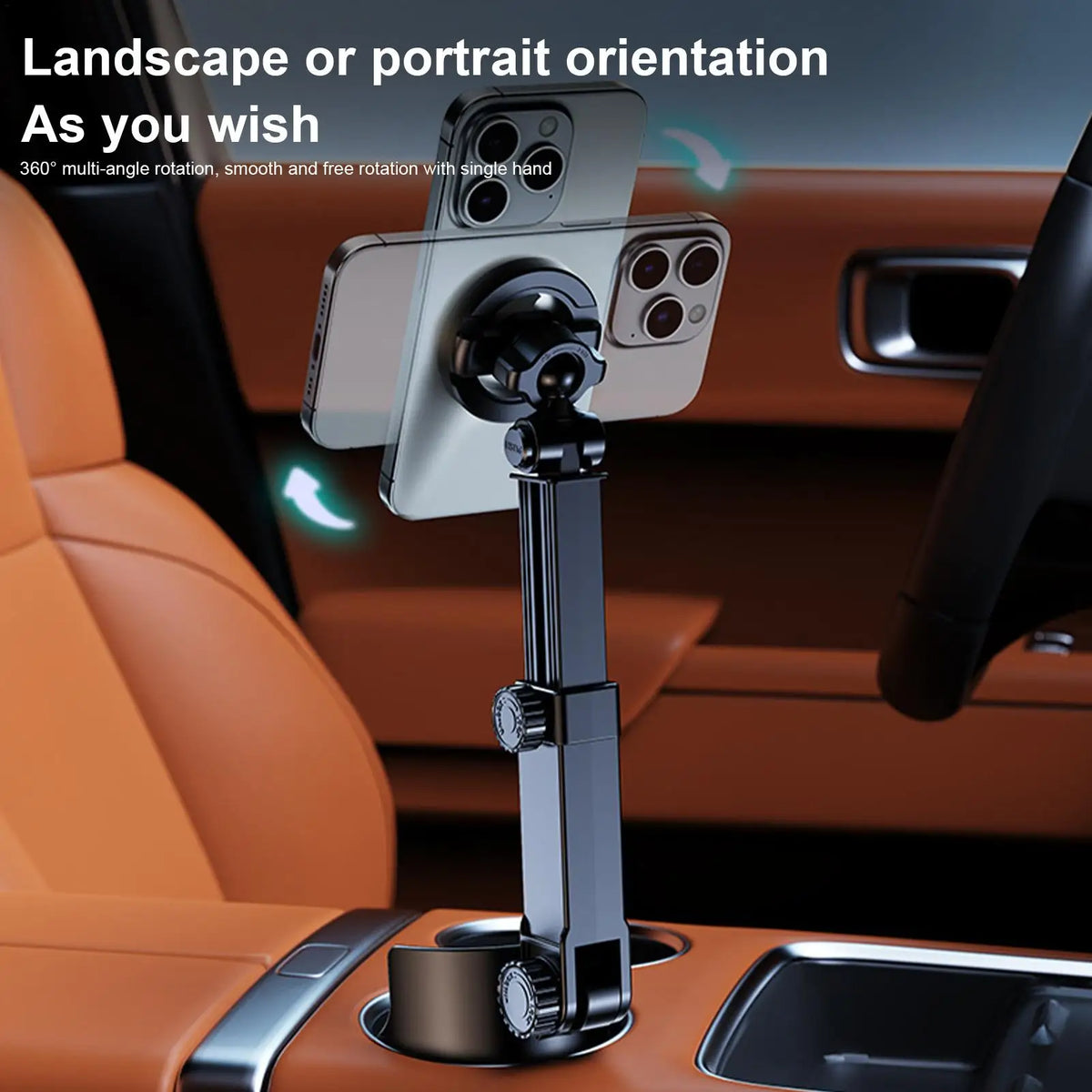 2-in-1 Magnetic Car Cup Holder Phone Mount | 360° Adjustable Car Phone Mount Axl