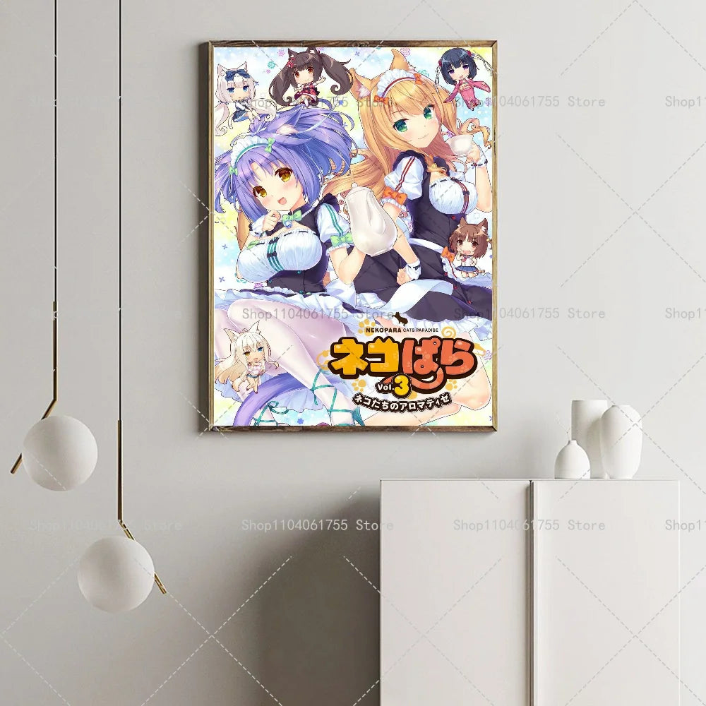 Nekopara Anime Poster – Waterproof Self-Adhesive Wall Sticker Anime Wall Poster Axl
