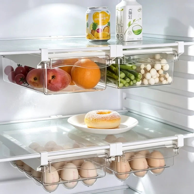 Sliding Drawer Fridge Organizer with Hanging Shelf Bracket Fridge Storage Organizer Axl