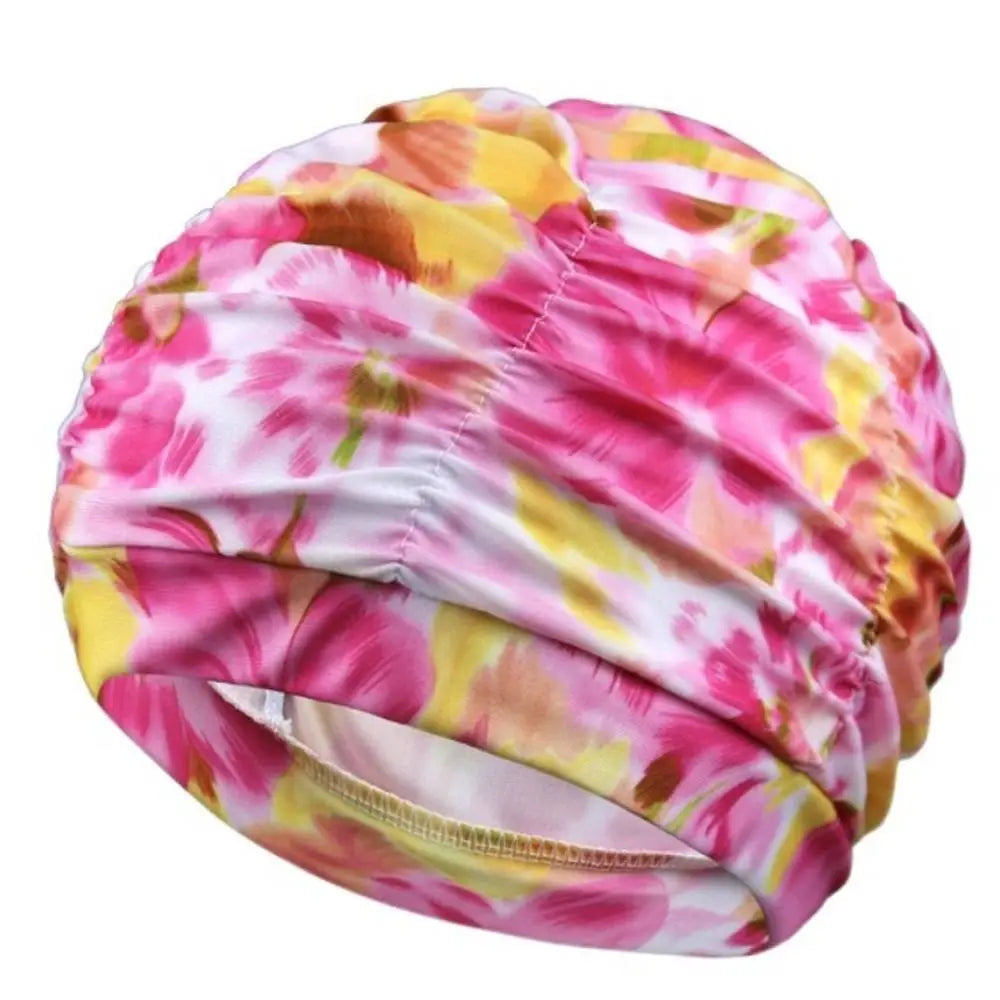Printed Fabric Oversized Swimming Cap – Quick-Dry, Breathable Swim Cap Axl rose flower