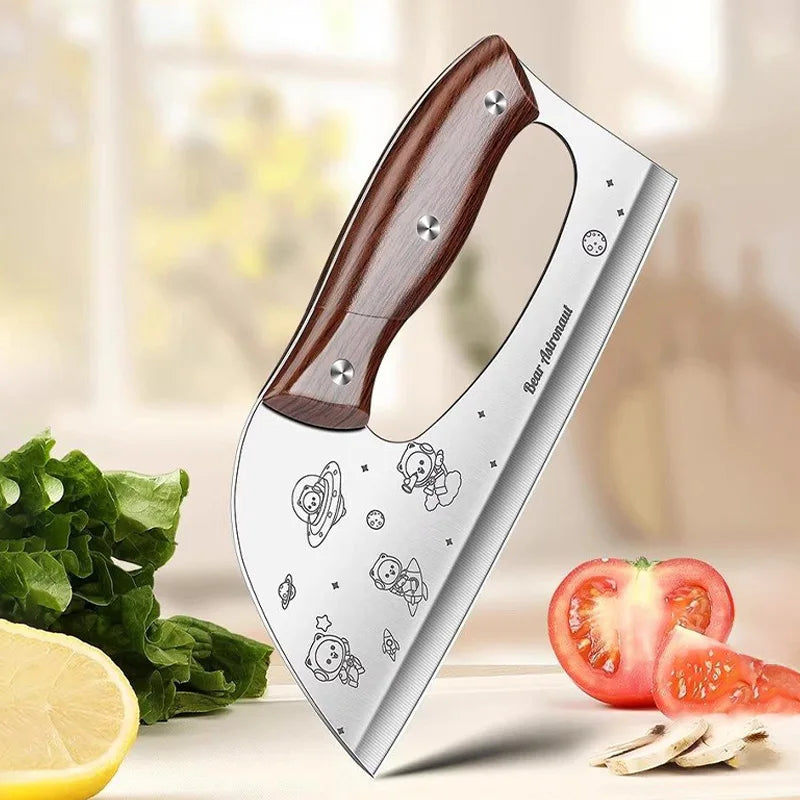 PLYS Forged Chef's Knife – 20cm Stainless Steel Cleaver Chef's Knife Axl WHITE