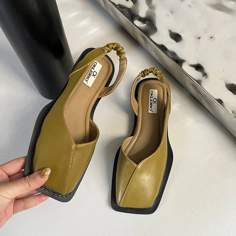 Women's Square Toe Slip-On Loafers | Butterfly-Knot Flats Women's Loafers Axl green 39