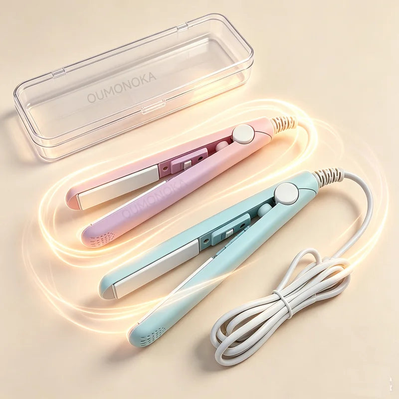 3-in-1 Mini Ceramic Hair Straightener & Curling Iron | Flat Iron Hair Straightener Iron Axl