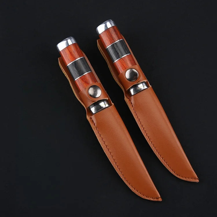Stainless Steel Boning Knife – Sharp Blade & Wood Handle Boning Knife Axl Brown handle 2 Pcs