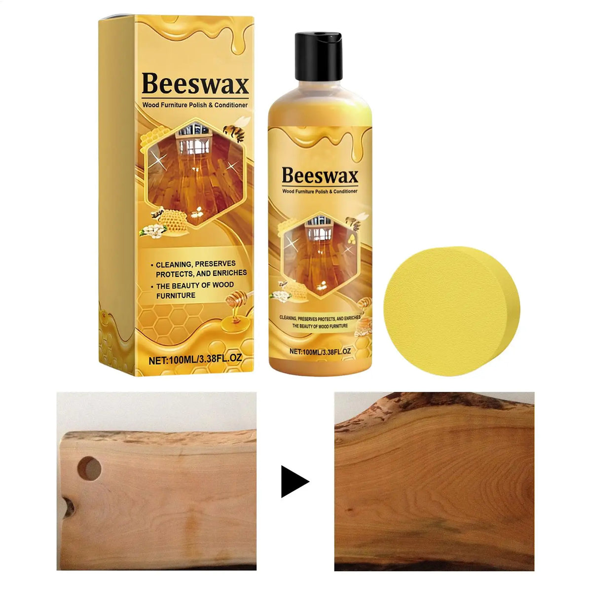 Wood Finishing Paste Wax 100ml – Beeswax Shine & Protection Furniture Paste Wax Axl