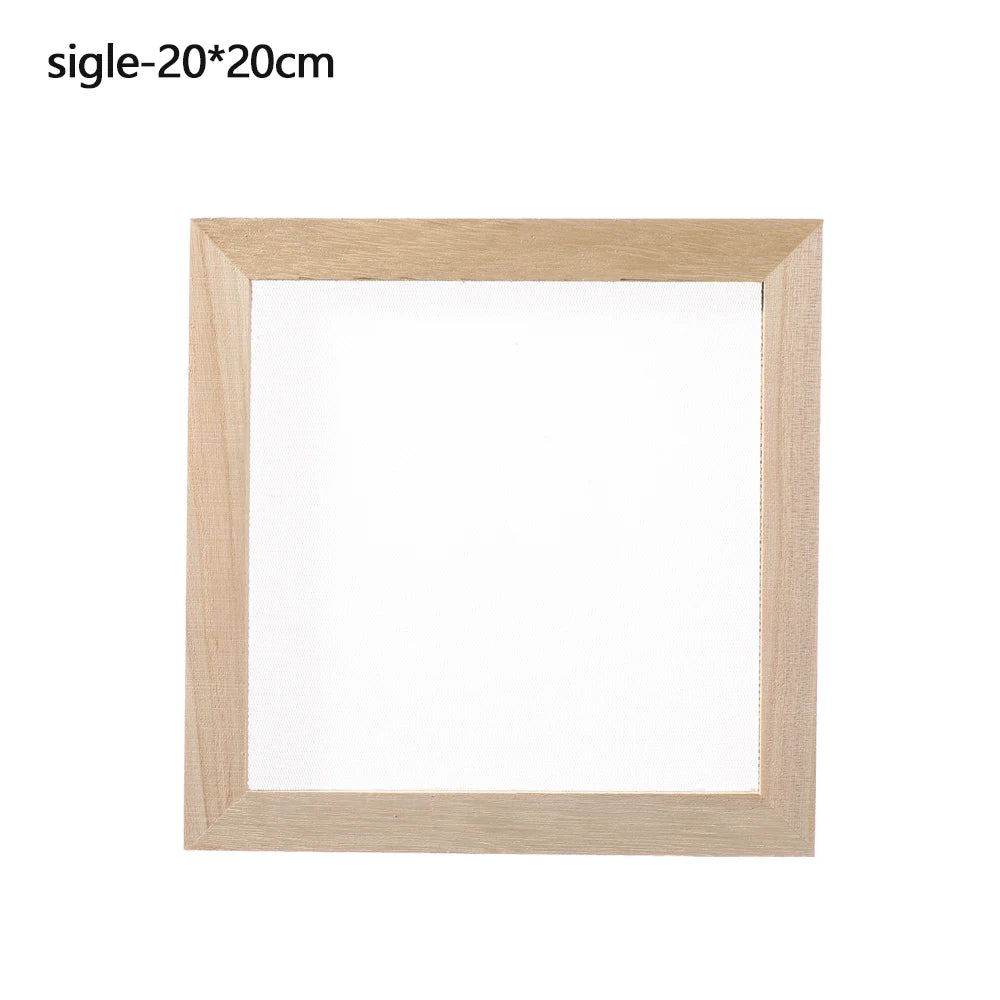 DIY Wood Paper Making Mould Frame – Multi-Size Mesh Screen Papermaking Mould Frame Axl sigle-20x20cm