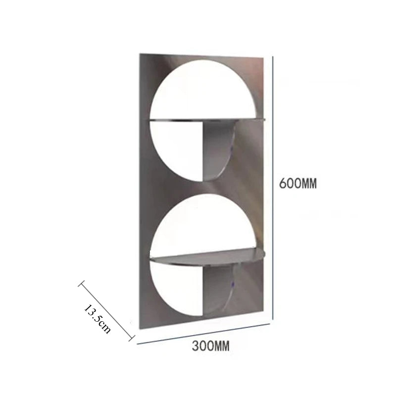 Modern Floating Wall Shelf – Double Tier Metal Storage Rack Floating Wall Shelf Axl Small