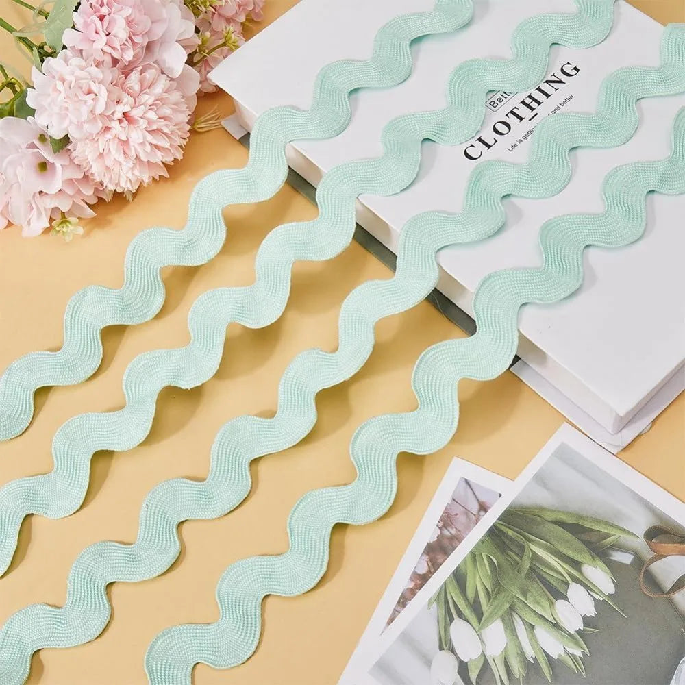10 Yards Aquamarine Rick Rack Zig Zag Fringe Trim 37mm Wide Sewing Trim Ribbon Axl