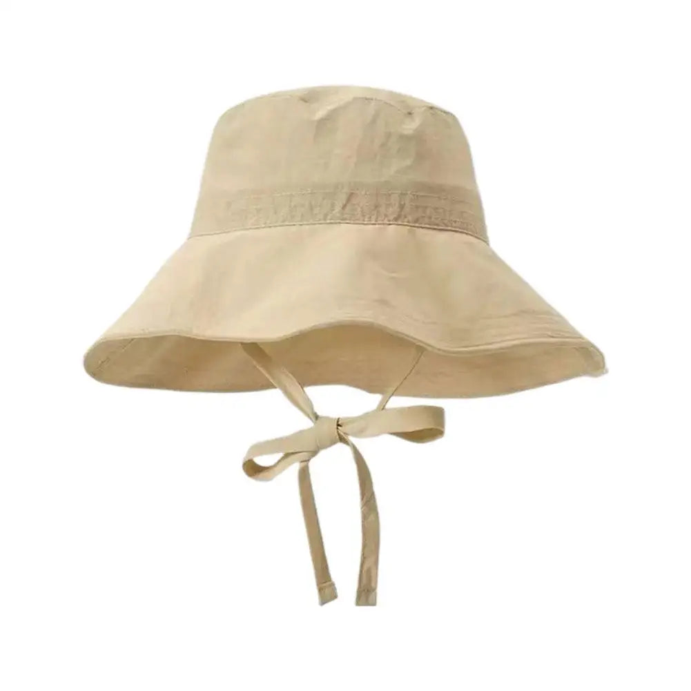 Women's UV Bucket Hat – Bow Tie Chin Strap Beach Sun Hat Sun Protection Hat Axl khaki