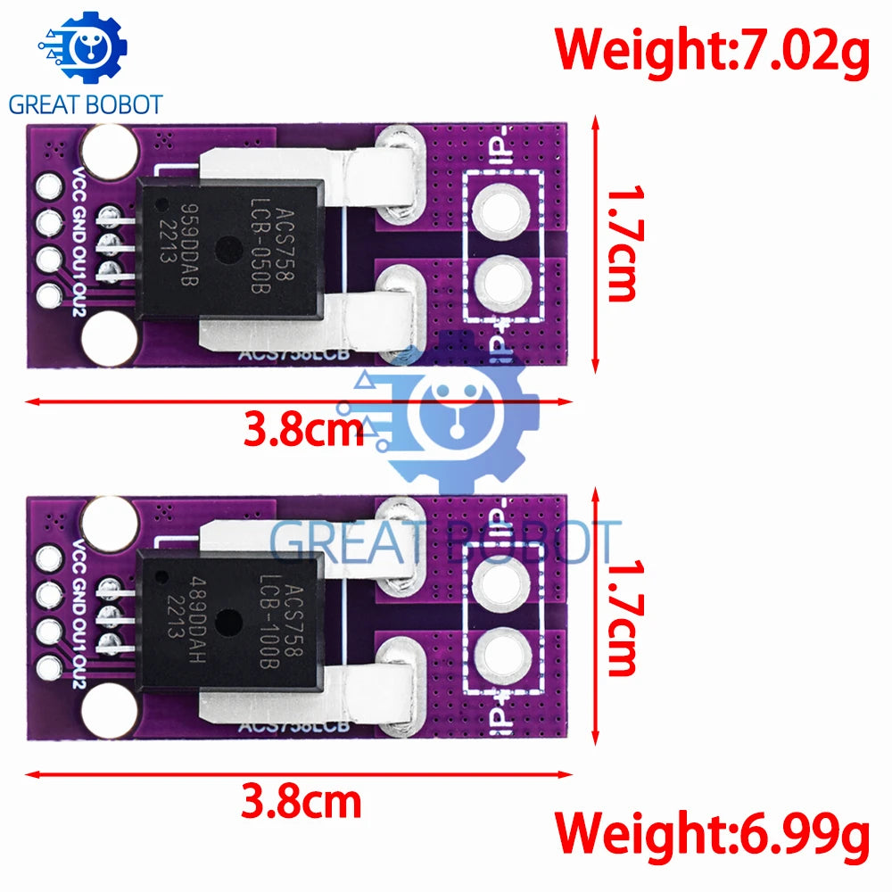 ACS758 Hall Effect Linear Current Sensor Module 50A 100A Current Sensor Module Axl