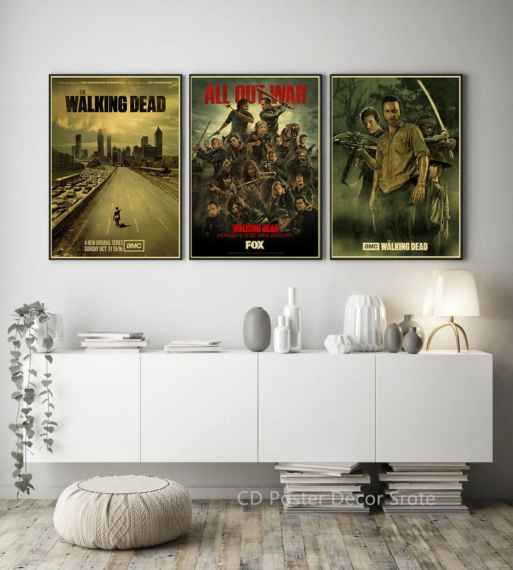 Walking Dead Retro Vintage Poster | Wall Art Print A3/A4 Wall Art Poster Axl