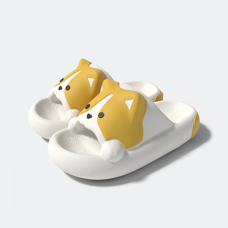 Lorilury Cartoon Dog EVA Cloud Slides – Cozy Home Slippers EVA Home Slippers Axl Yellow 36-37